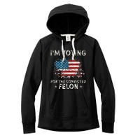 Voting For Felon Trump 2024 Political Women's Fleece Hoodie