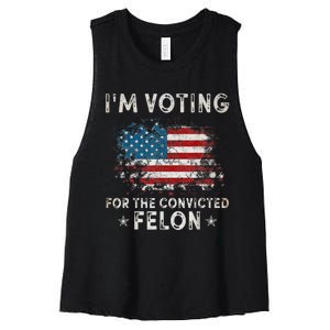 Voting For Felon Trump 2024 Political Women's Racerback Cropped Tank