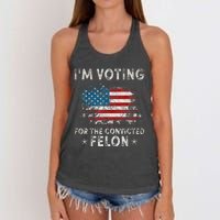 Voting For Felon Trump 2024 Political Women's Knotted Racerback Tank