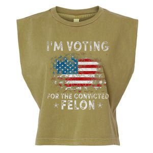 Voting For Felon Trump 2024 Political Garment-Dyed Women's Muscle Tee