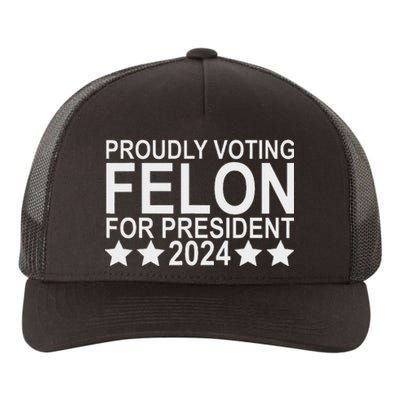 Voting Felon For President 2024 Bold Statement Yupoong Adult 5-Panel Trucker Hat