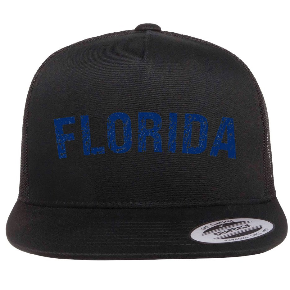 Vintage Florida Florida Orange Retro Flat Bill Trucker Hat