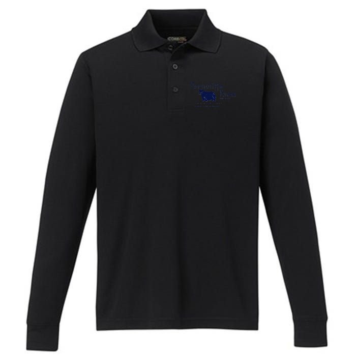 Vintage Ferncliffe Farm Stamp Performance Long Sleeve Polo