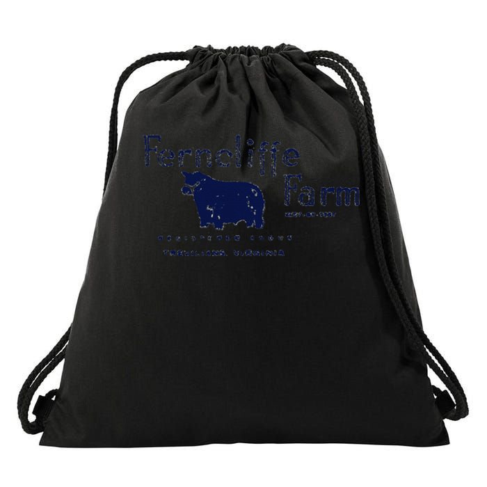 Vintage Ferncliffe Farm Stamp Drawstring Bag