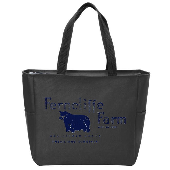 Vintage Ferncliffe Farm Stamp Zip Tote Bag