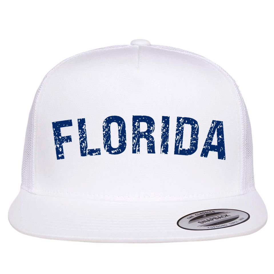 Vintage Florida Florida Orange Retro Flat Bill Trucker Hat