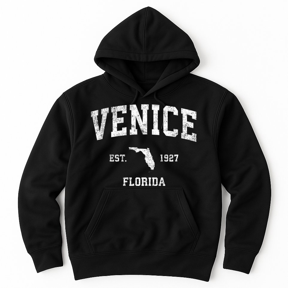 Venice Florida Fl Vintage Sports Hoodie