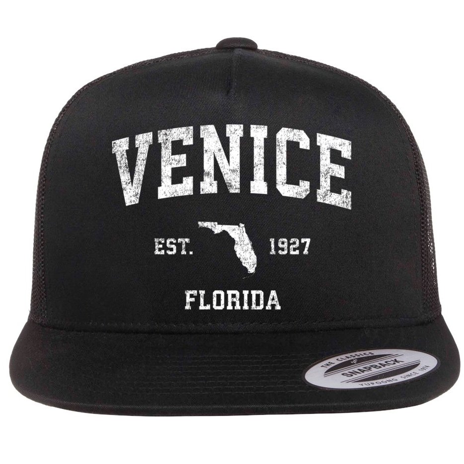 Venice Florida Fl Vintage Sports Flat Bill Trucker Hat