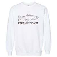 Vintage Fly Fishing Frequent Flyer Trout Fishing Garment-Dyed Sweatshirt