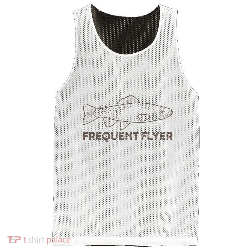 Vintage Fly Fishing Frequent Flyer Trout Fishing Mesh Reversible Basketball Jersey Tank