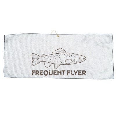Vintage Fly Fishing Frequent Flyer Trout Fishing Large Microfiber Waffle Golf Towel