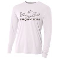 Vintage Fly Fishing Frequent Flyer Trout Fishing Cooling Performance Long Sleeve Crew