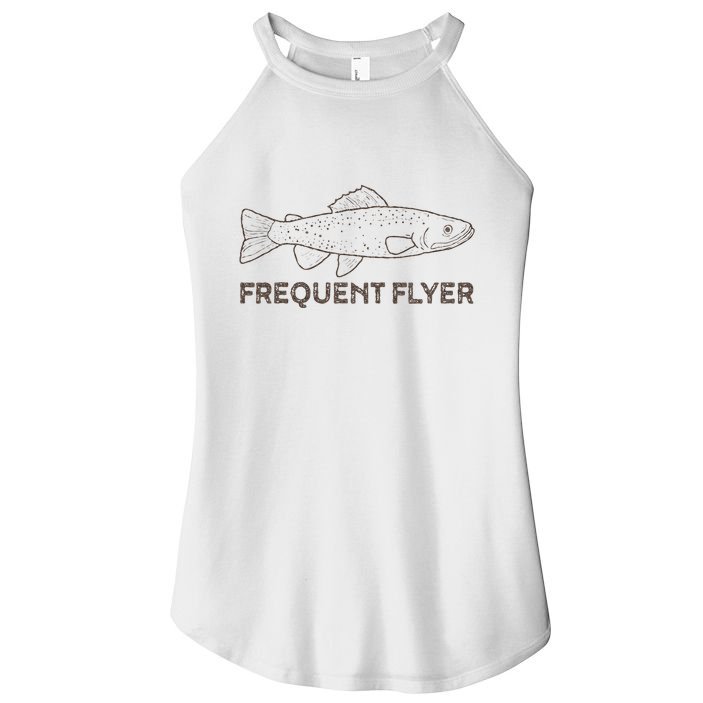Vintage Fly Fishing Frequent Flyer Trout Fishing Women's Perfect Tri Rocker Tank