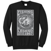 Vintage Fish Fisherman Bass Fishing Legend 1957 Birthday Sweatshirt