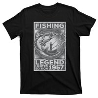 Vintage Fish Fisherman Bass Fishing Legend 1957 Birthday T-Shirt