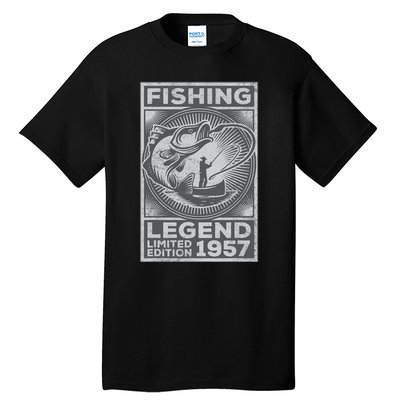 Vintage Fish Fisherman Bass Fishing Legend 1957 Birthday Tall T-Shirt