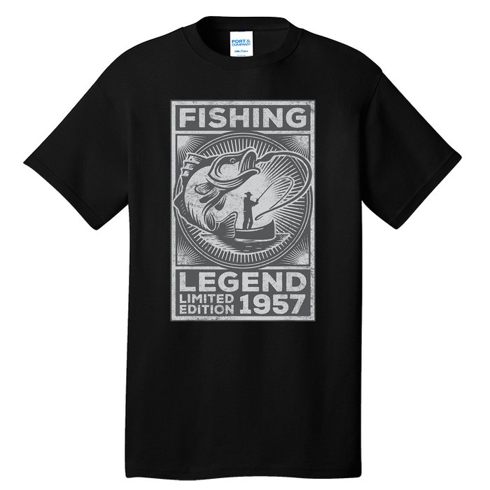 Vintage Fish Fisherman Bass Fishing Legend 1957 Birthday Tall T-Shirt