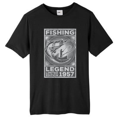 Vintage Fish Fisherman Bass Fishing Legend 1957 Birthday Tall Fusion ChromaSoft Performance T-Shirt