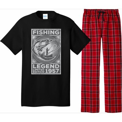 Vintage Fish Fisherman Bass Fishing Legend 1957 Birthday Pajama Set