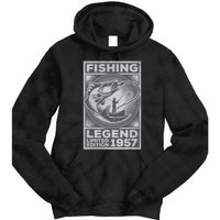 Vintage Fish Fisherman Bass Fishing Legend 1957 Birthday Tie Dye Hoodie