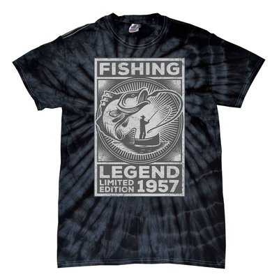 Vintage Fish Fisherman Bass Fishing Legend 1957 Birthday Tie-Dye T-Shirt