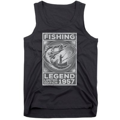 Vintage Fish Fisherman Bass Fishing Legend 1957 Birthday Tank Top