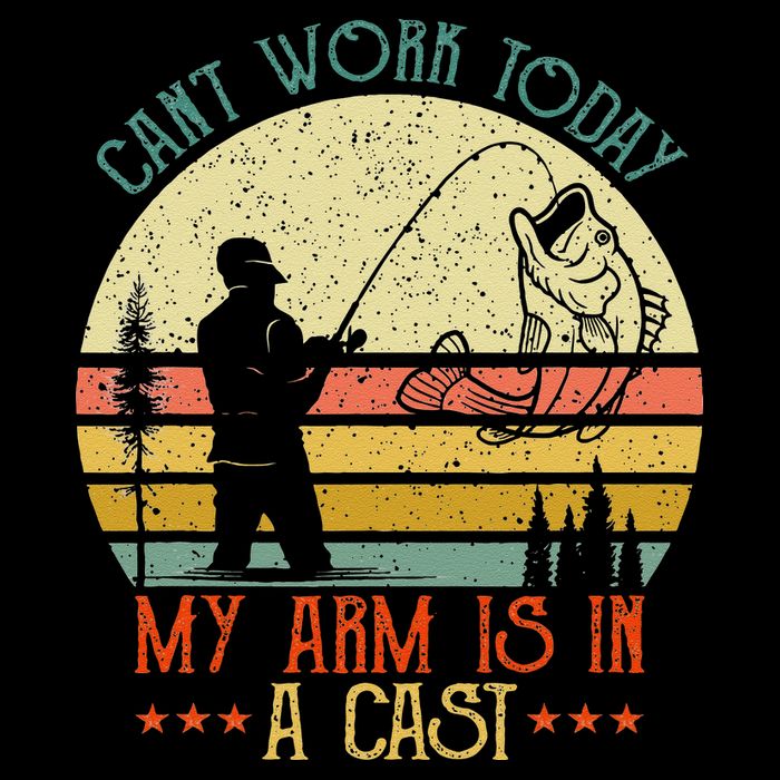 Vintage Funny Fishing Can't Work Today My Arm Is In A Cast Backpack