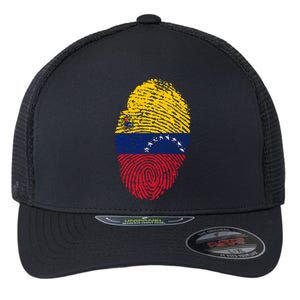 Venezuela Flag Fingerprint Great Gift Flexfit Unipanel Trucker Cap