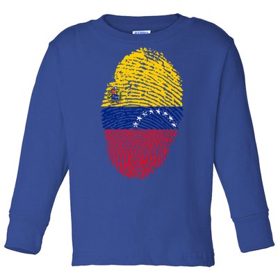 Venezuela Flag Fingerprint Great Gift Toddler Long Sleeve Shirt