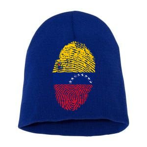 Venezuela Flag Fingerprint Great Gift Short Acrylic Beanie