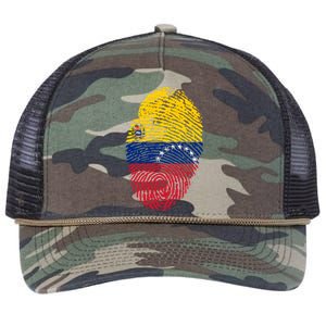 Venezuela Flag Fingerprint Great Gift Retro Rope Trucker Hat Cap