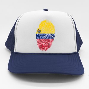 Venezuela Flag Fingerprint Great Gift Trucker Hat