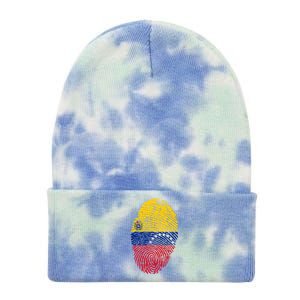 Venezuela Flag Fingerprint Great Gift Tie Dye 12in Knit Beanie