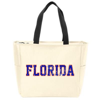 Vintage Florida Florida Orange Blue Zip Tote Bag