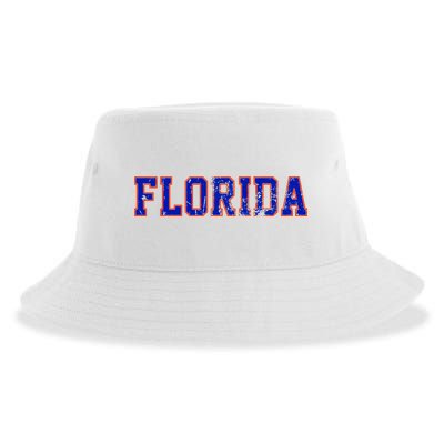 Vintage Florida Florida Orange Blue Sustainable Bucket Hat