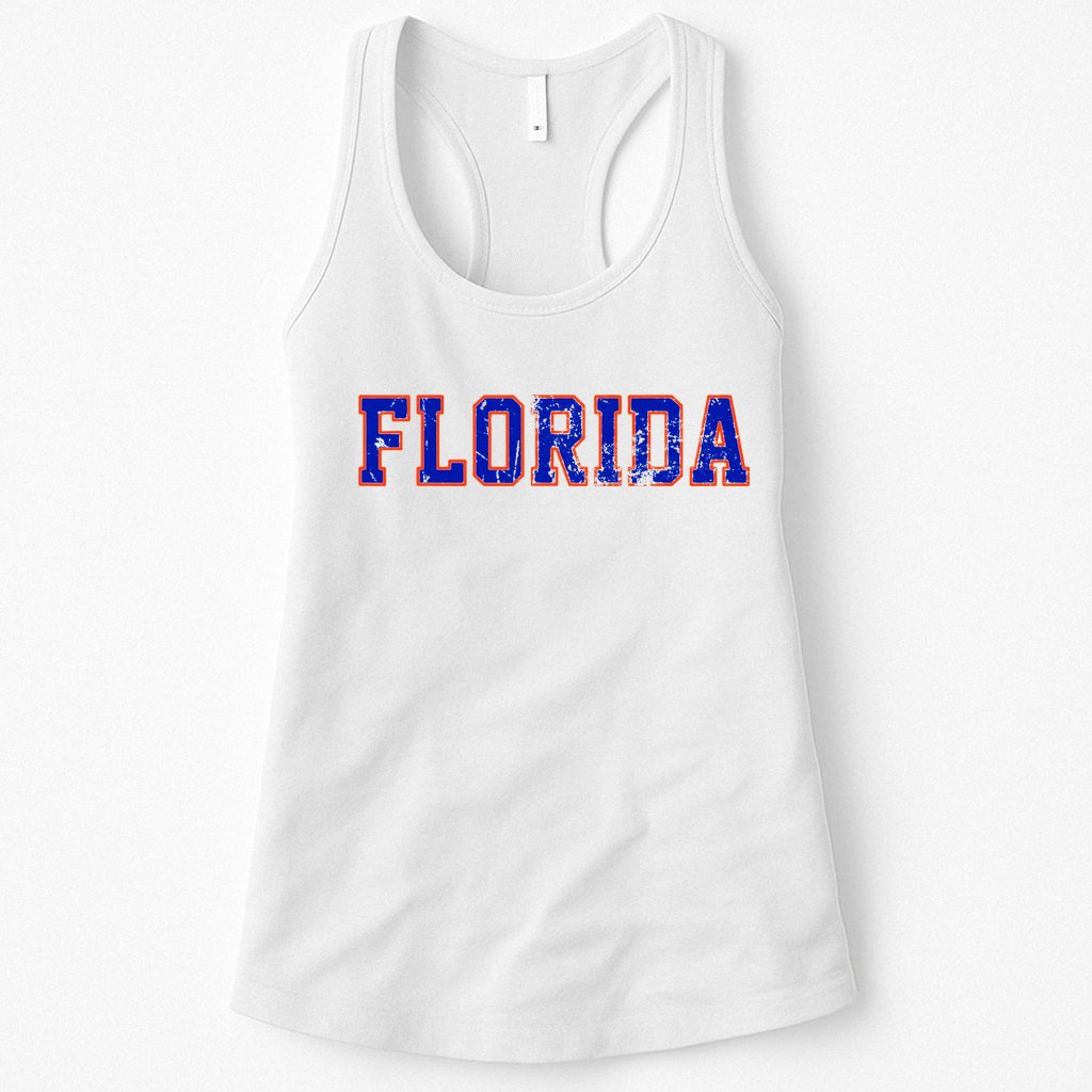 Vintage Florida Florida Orange Blue Womens Tank Top