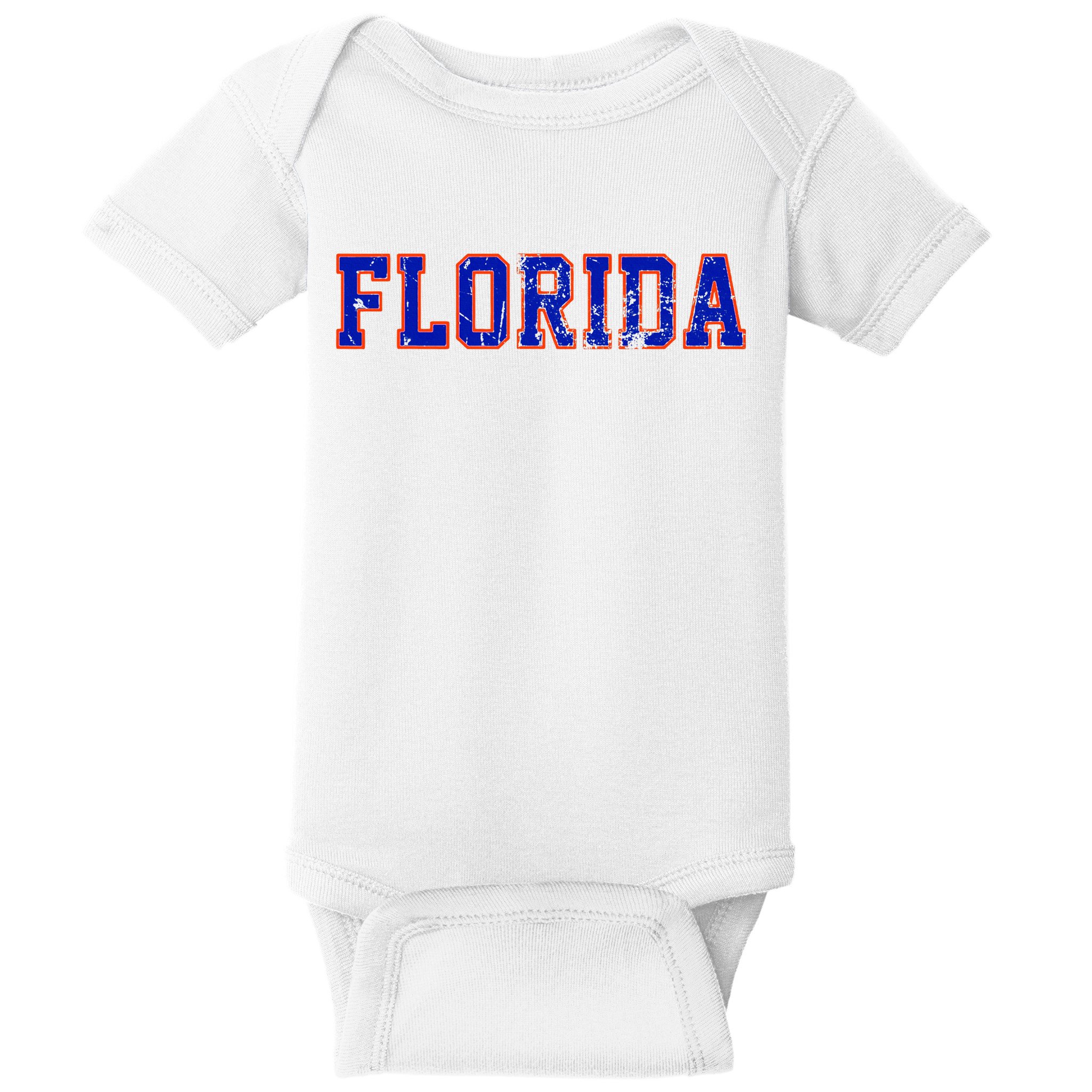 Vintage Florida Florida Orange Blue Baby Bodysuit