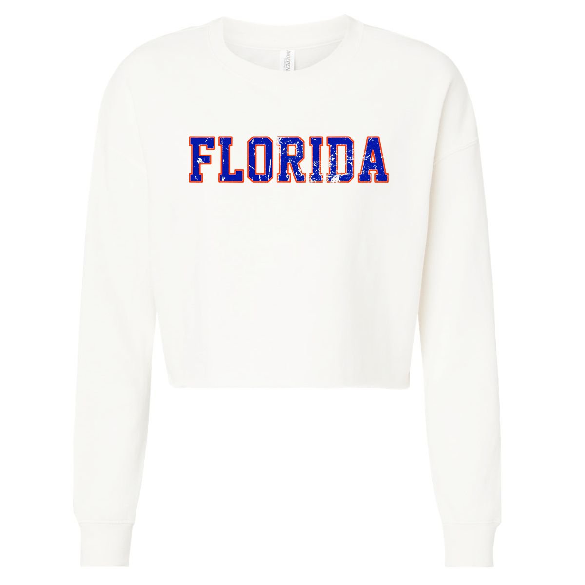 Vintage Florida Florida Orange Blue Cropped Pullover Crew