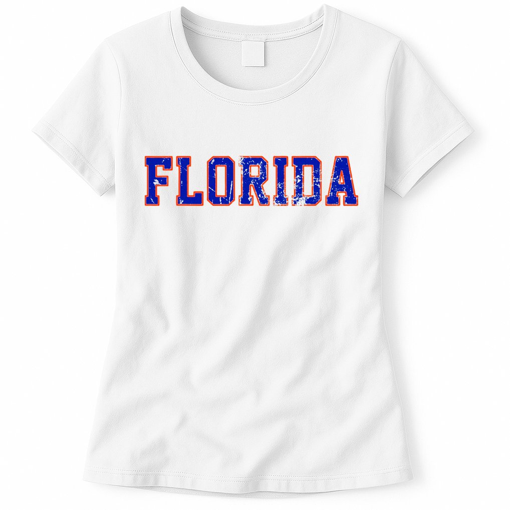 Vintage Florida Florida Orange Blue Womens T-Shirt