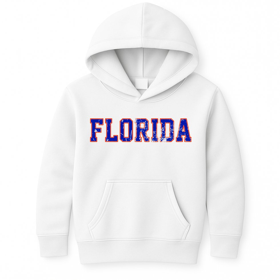 Vintage Florida Florida Orange Blue Kids Hoodie