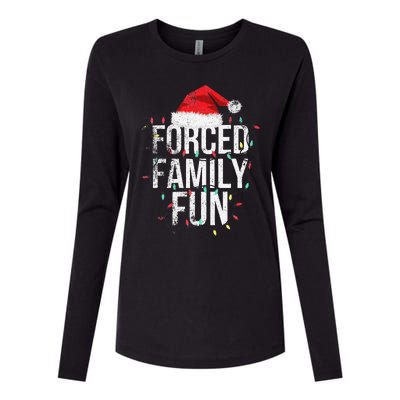 Vintage Forced Family Fun Sarcastic Christmas Xmas Womens Cotton Relaxed Long Sleeve T-Shirt