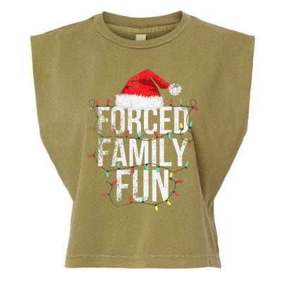 Vintage Forced Family Fun Sarcastic Christmas Xmas Garment-Dyed Women's Muscle Tee