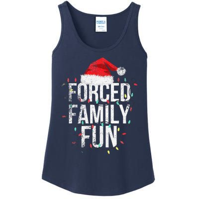 Vintage Forced Family Fun Sarcastic Christmas Xmas Ladies Essential Tank