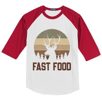 Vintage Fast Food Hunter Deer Hunting Kids Colorblock Raglan Jersey