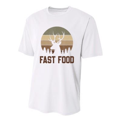 Vintage Fast Food Hunter Deer Hunting Youth Performance Sprint T-Shirt