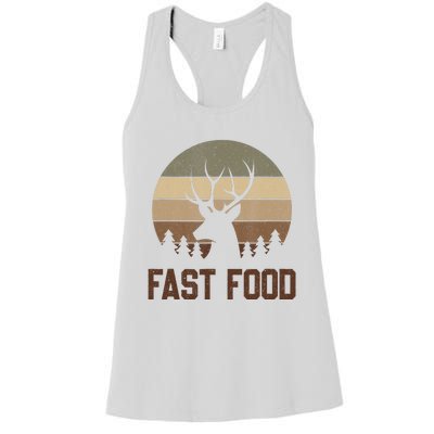 Vintage Fast Food Hunter Deer Hunting Women's Racerback Tank