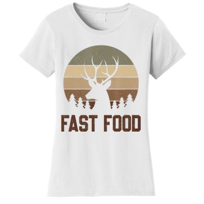 Vintage Fast Food Hunter Deer Hunting Women's T-Shirt