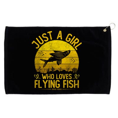 Vintage Flying Fish Just A Who Loves Flying Fish Gift Grommeted Golf Towel