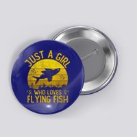 Vintage Flying Fish Just A Who Loves Flying Fish Gift Button