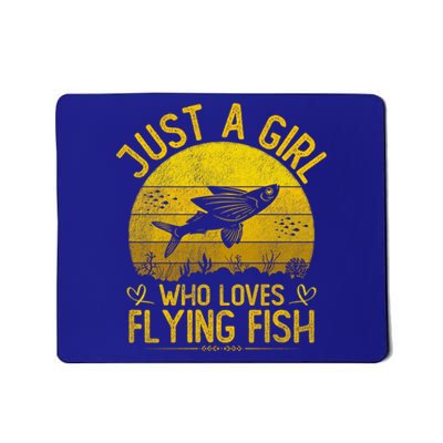 Vintage Flying Fish Just A Who Loves Flying Fish Gift Mousepad